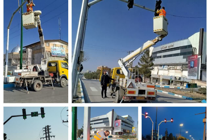 نصب چراغ های راهنمایی در تقاطع های مهستان  نصب چراغ های راهنمایی در تقاطع های مهستان